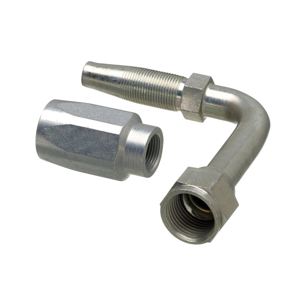 Gates Dual Seat Female JIC 37/SAE 45 Flare Swivel - 45 Bent Tube - Steel (C5CXH, C5C, C5D & C5M Hose) G34211-0505 - main